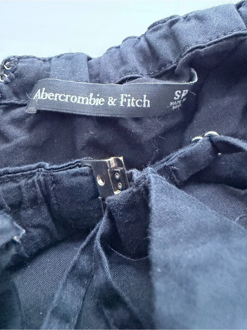 Abercrombie & Fitch Black spaghetti strap Fit-and-Flare Midi Dress S P